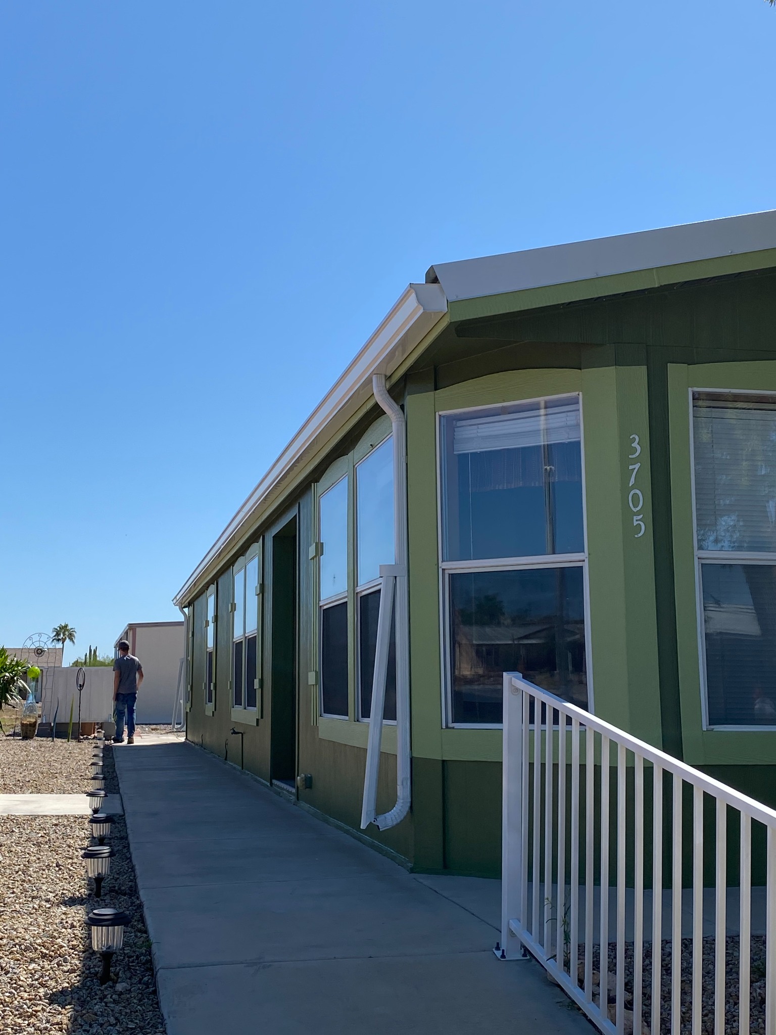Manufactured home gutter before and after
