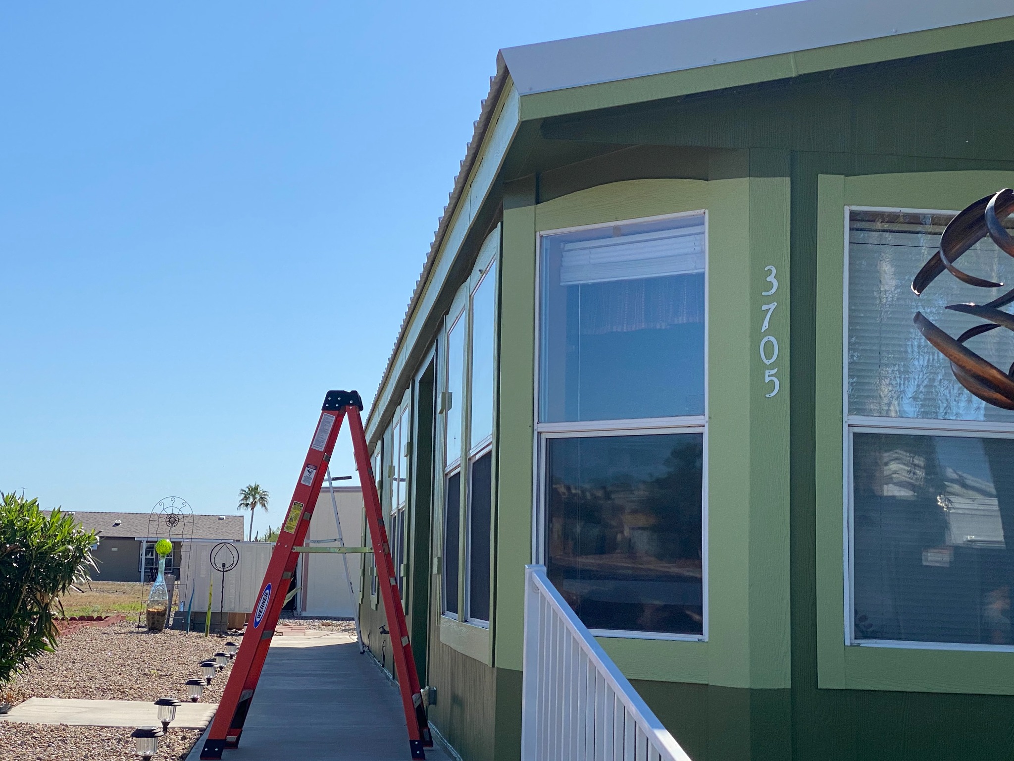 Manufactured home gutter before and after